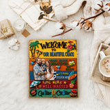 Welcome to Our Patio Outdoor - Personalized Backyard 2 Layered Wood Sign / Wood Plaque