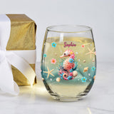 The Beach Is Calling - Personalized Sea Lover All Over Wine Glass