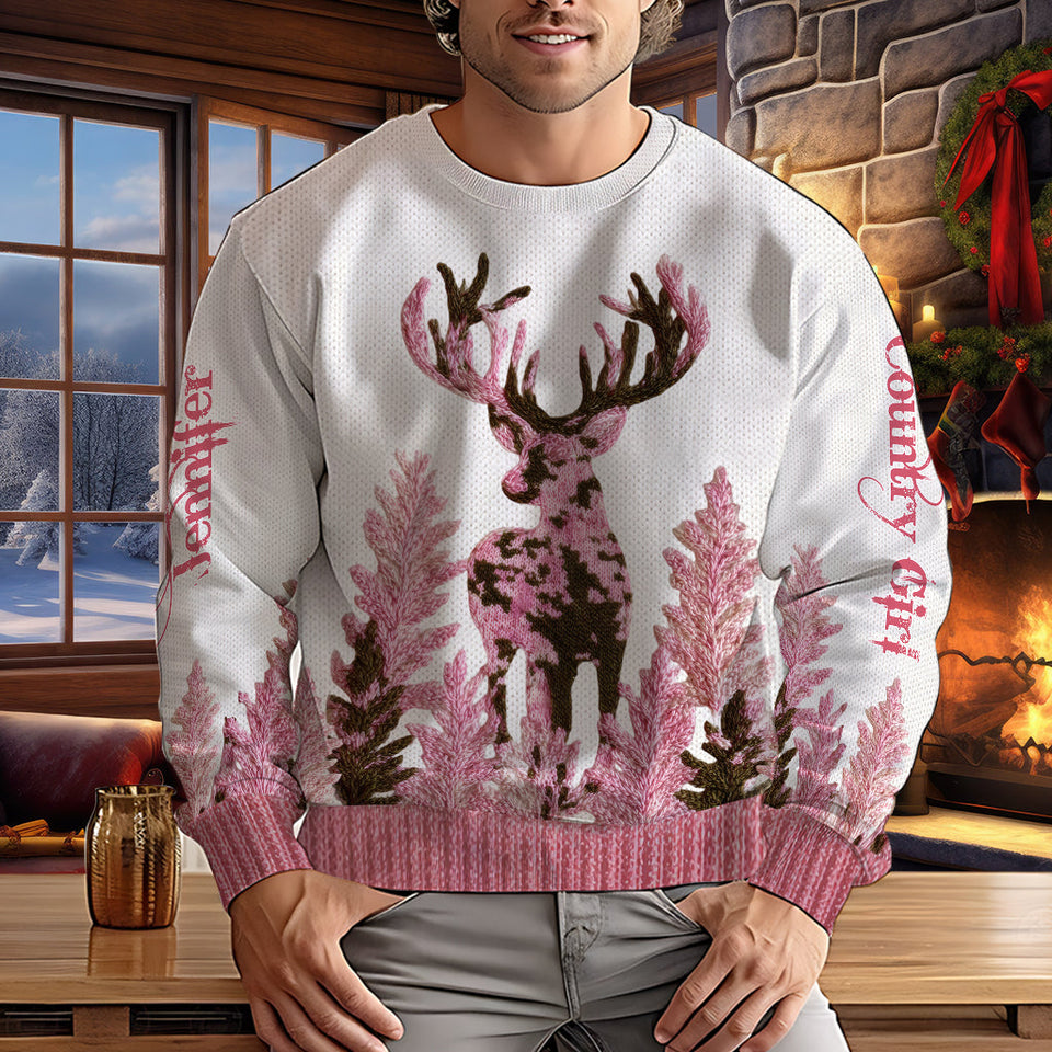 Country Girl - Personalized Hunting Ugly Sweater