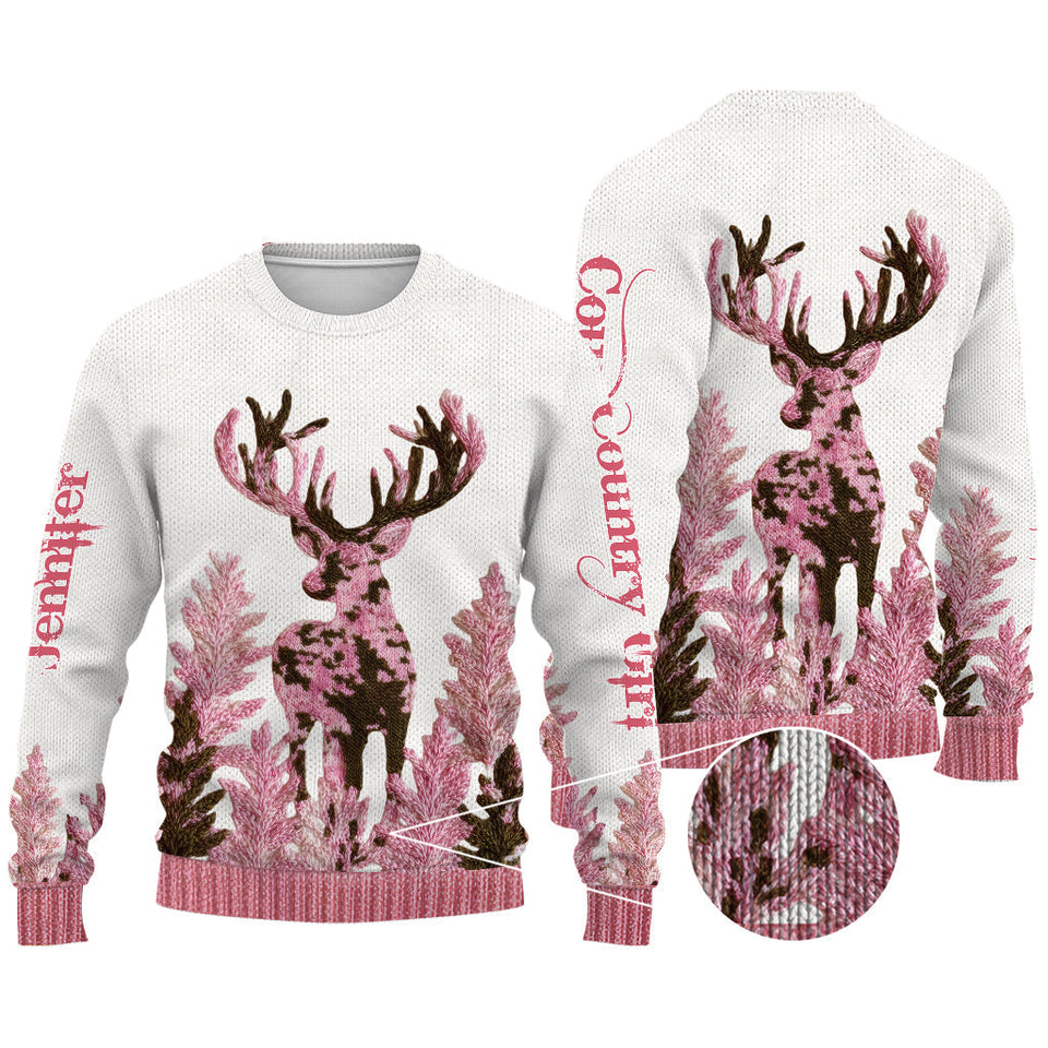 Country Girl - Personalized Hunting Ugly Sweater