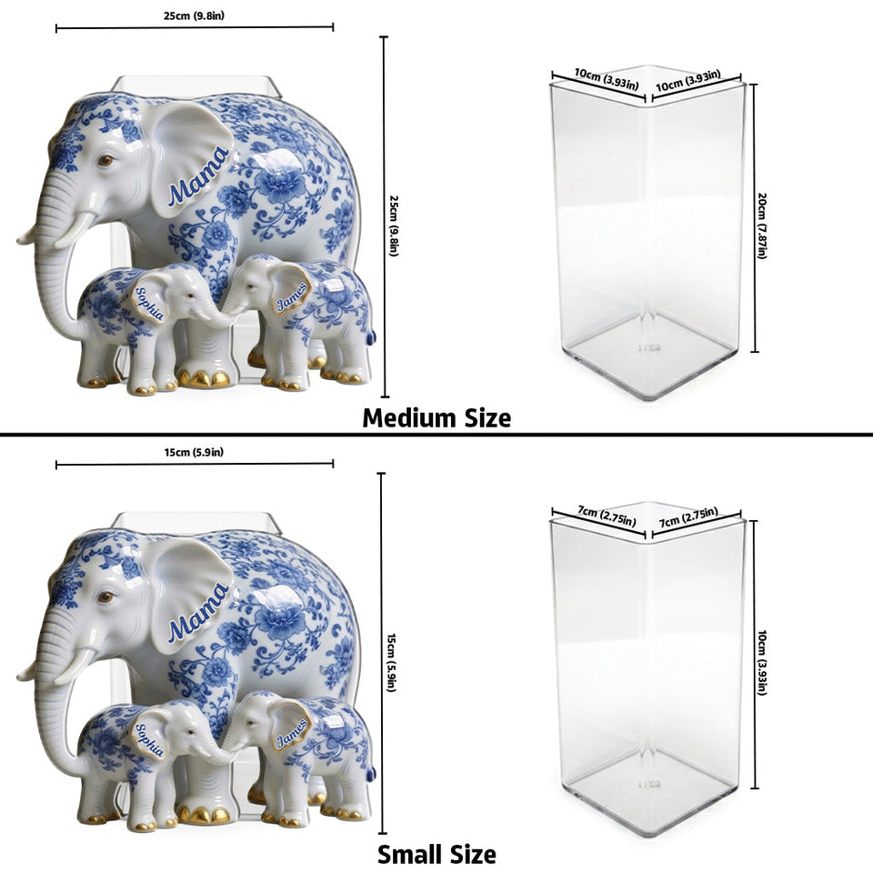 Mama Elephant - Personalized Mother Acrylic Pot