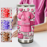 Nursing Is A Work Of Heart - Personalized Nurse Tumbler