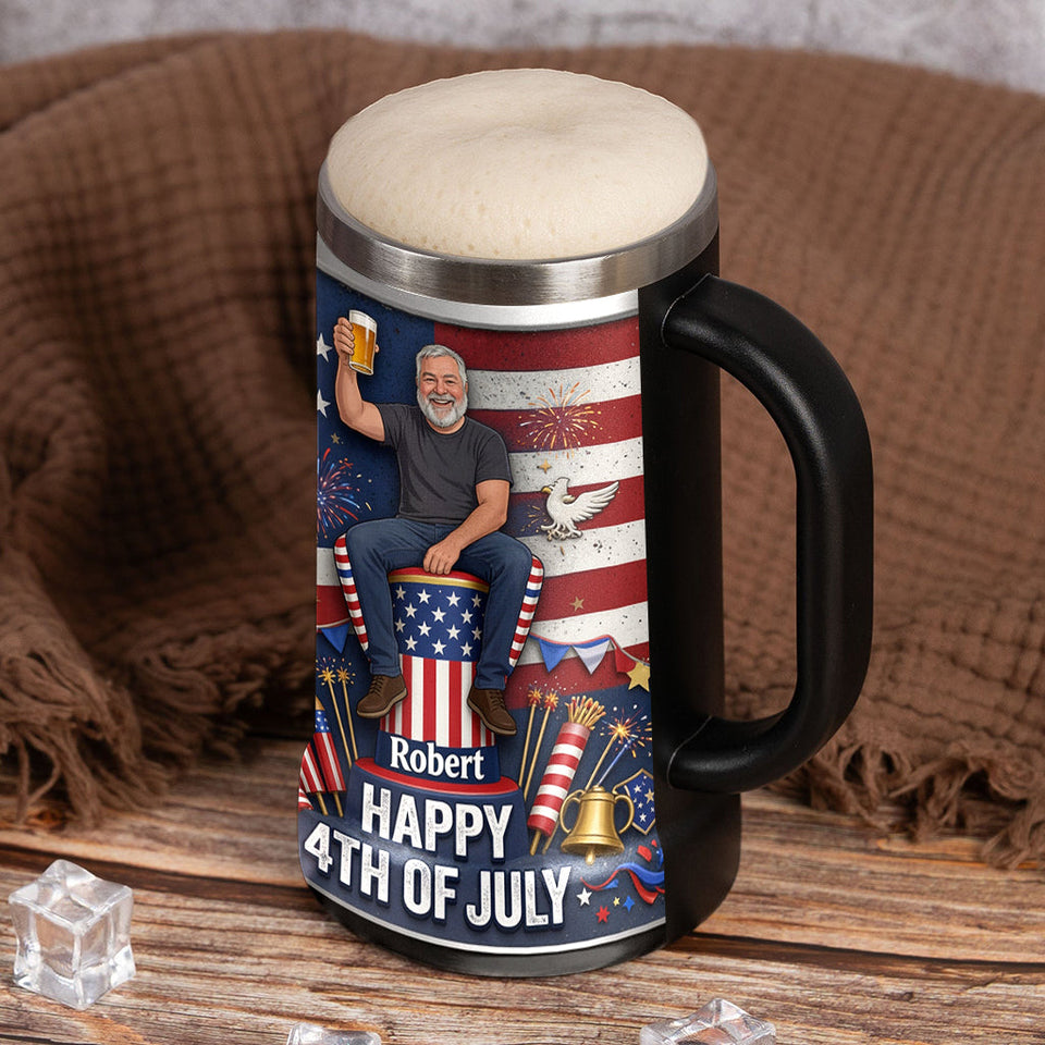 Cheers To Freedom - Personalized Independence Day/ 4th of July Beer Stein