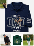 Best Dad By Par - Personalized Father Polo Shirt