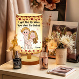 Funny Naughty Gift For Husband/ Wife/ Boyfriend/ Girlfriend... - Personalized Couple Tableside Lamp With Wood Base