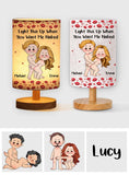 Funny Naughty Gift For Husband/ Wife/ Boyfriend/ Girlfriend... - Personalized Couple Tableside Lamp With Wood Base