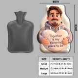 Custom Any Photo - Personalized Couple Hot Water Bottle With Cover