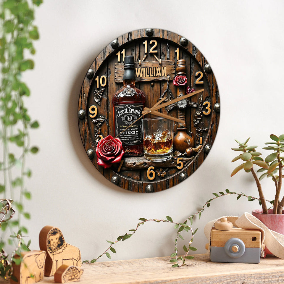 Time For Some Whiskey - Personalized Whisky Wall Clock