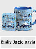 Skiing Makes Me Happy - Personalized Skiing Accent Mug & Coaster