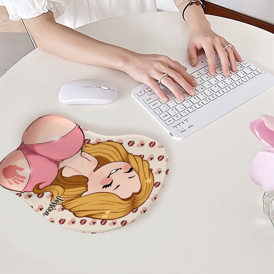 Funny Naughty Couple - Personalized Couple 3D Mouse Pad