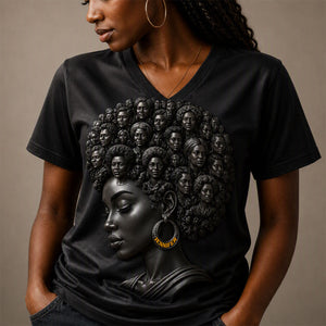 The Women Of Our Culture - Personalized African American Fully Printed V-Neck T-Shirt