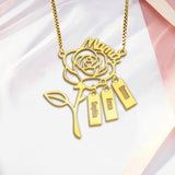 A Rose For Mom - Personalized Mother Necklace with Charms