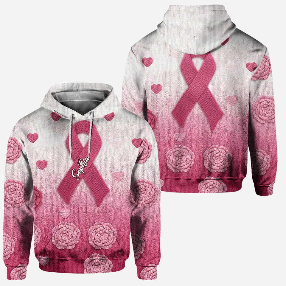 Nous portons du rose - Sweat à capuche et legging personnalisés pour la sensibilisation au cancer du sein