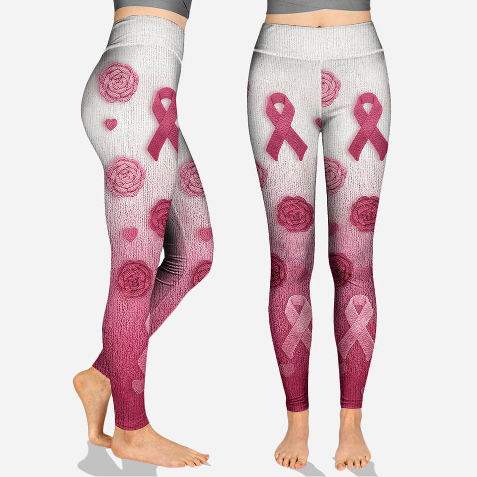 Nous portons du rose - Sweat à capuche et legging personnalisés pour la sensibilisation au cancer du sein