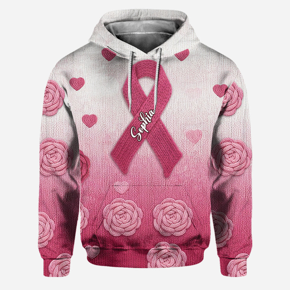 Nous portons du rose - Sweat à capuche et legging personnalisés pour la sensibilisation au cancer du sein