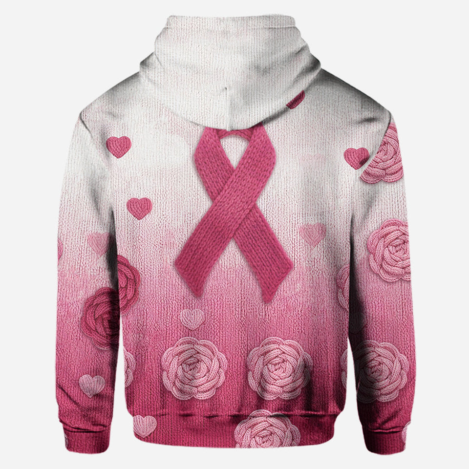 Nous portons du rose - Sweat à capuche et legging personnalisés pour la sensibilisation au cancer du sein