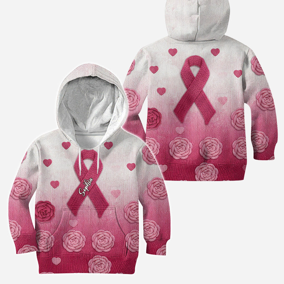 Nous portons du rose - Sweat à capuche et legging personnalisés pour la sensibilisation au cancer du sein