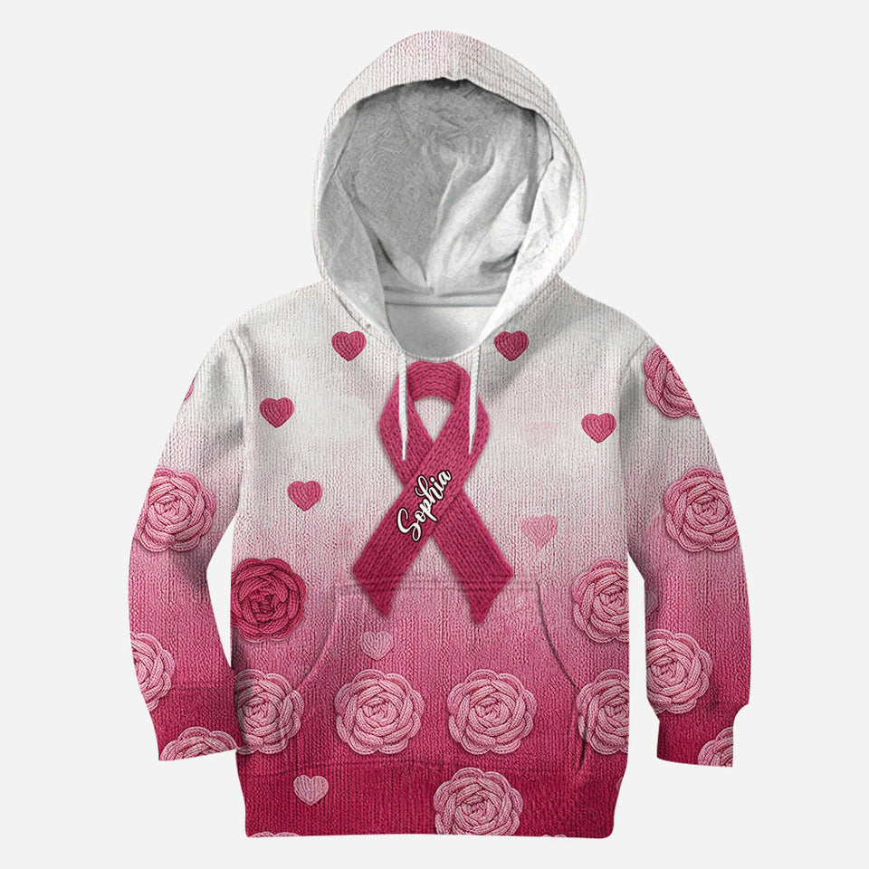 Nous portons du rose - Sweat à capuche et legging personnalisés pour la sensibilisation au cancer du sein