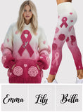Nous portons du rose - Sweat à capuche et legging personnalisés pour la sensibilisation au cancer du sein