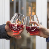 Naughty Couple - Personalized Couple All Over Wine Glass