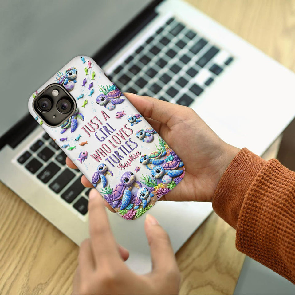 Just A Girl Who Loves Turtles - Personalized Turtle Full Print Phone Case