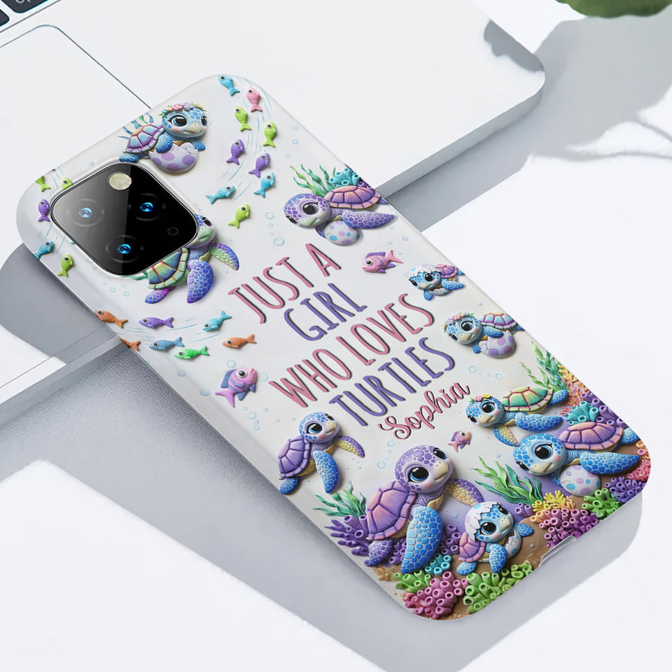 Just A Girl Who Loves Turtles - Personalized Turtle Full Print Phone Case