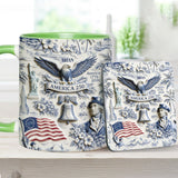 250 Years of America 1776–2026 Vintage Patriotic - Personalized Independence Day/ 4th of July Accent Mug & Coaster