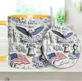 250 Years of America 1776–2026 Vintage Patriotic - Personalized Independence Day/ 4th of July Accent Mug & Coaster