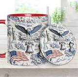 250 Years of America 1776–2026 Vintage Patriotic - Personalized Independence Day/ 4th of July Accent Mug & Coaster