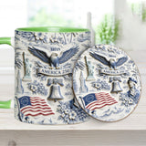 250 Years of America 1776–2026 Vintage Patriotic - Personalized Independence Day/ 4th of July Accent Mug & Coaster
