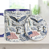 250 Years of America 1776–2026 Vintage Patriotic - Personalized Independence Day/ 4th of July Accent Mug & Coaster