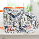 250 Years of America 1776–2026 Vintage Patriotic - Personalized Independence Day/ 4th of July Accent Mug & Coaster