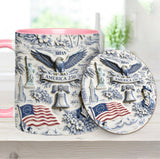 250 Years of America 1776–2026 Vintage Patriotic - Personalized Independence Day/ 4th of July Accent Mug & Coaster
