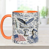 250 Years of America 1776–2026 Vintage Patriotic - Personalized Independence Day/ 4th of July Accent Mug & Coaster