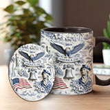 250 Years of America 1776–2026 Vintage Patriotic - Personalized Independence Day/ 4th of July Accent Mug & Coaster