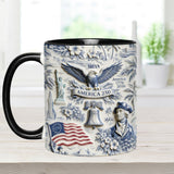 250 Years of America 1776–2026 Vintage Patriotic - Personalized Independence Day/ 4th of July Accent Mug & Coaster