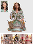Custom Any Photo The Birthday Queen - Personalized Birthday Custom Shaped Acrylic Plaque
