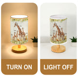 Sunflower Giraffe Mother, Mother's Day Unique Gift - Personalized Mother Table Lamp with Wood Base