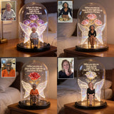 Light This Up And Know I'm Here - Personalized Memorial Glowing Roses Glass Dome