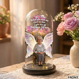 Light This Up And Know I'm Here - Personalized Memorial Glowing Roses Glass Dome