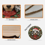 Merry Woofmas Lovely Dog Pet Lovers Wreath - Personalized Dog Custom Shaped Wood Sign