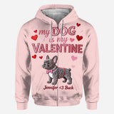 My Dog Is My Valentine - Personalized Dog All Over Shirt