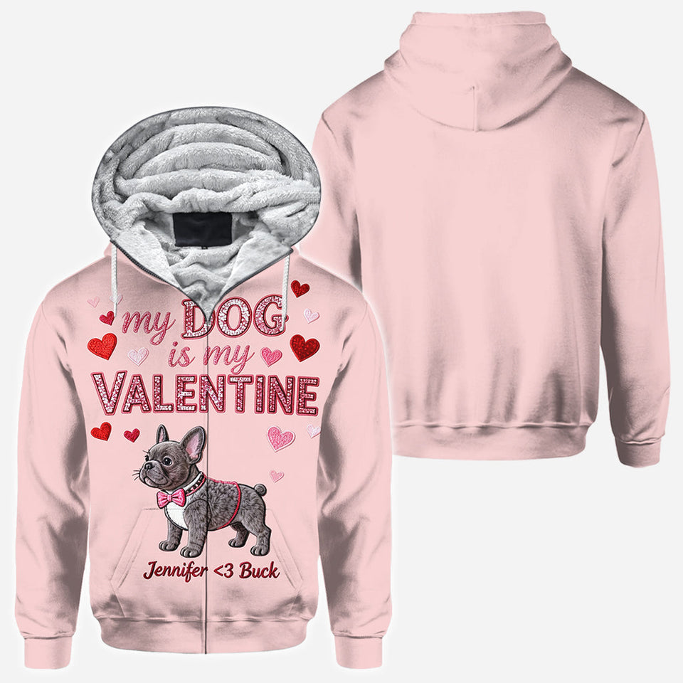 My Dog Is My Valentine - Personalized Dog All Over Shirt