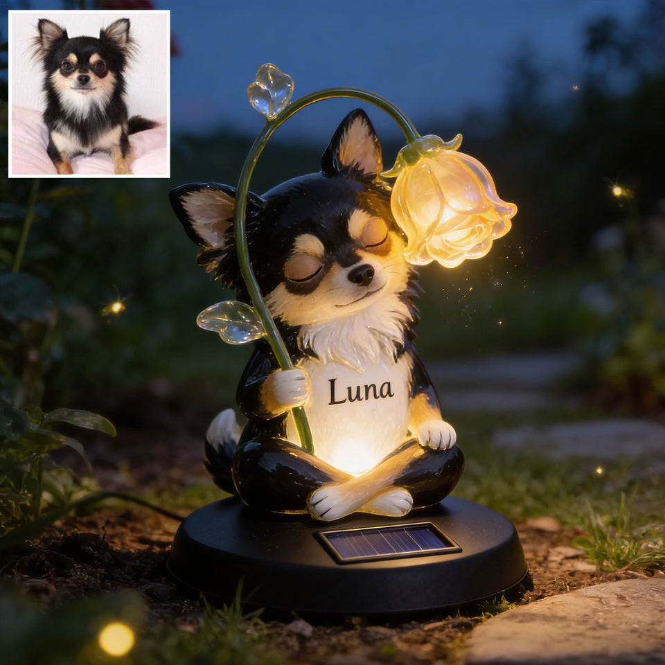 Sleepy Puppy - Personalized Dog Garden Solar Light