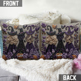 Three Witches - Personalized Witch Throw Pillow