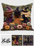 Three Witches - Personalized Witch Throw Pillow