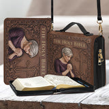 Sunday Church - Personalized Christian Leather Bible Cover Bag