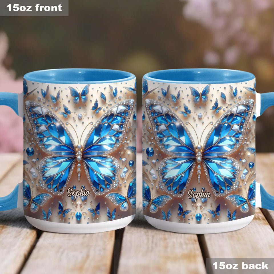 Beautiful Butterflies - Personalized Butterfly Accent Mug