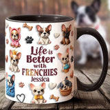Life Is Better With Dogs - Personalized Dog Accent Mug
