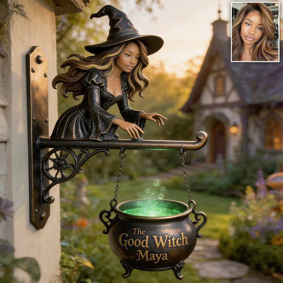 Witch's House - Personalized Witch Wooden Wall Mount Sign